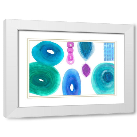 Ocean Jewels III White Modern Wood Framed Art Print with Double Matting by Kouta, Flora