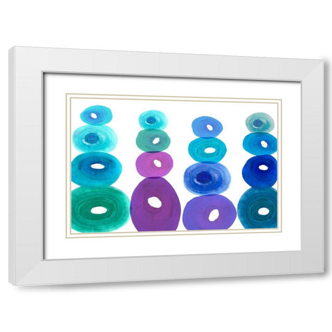 Ocean Jewels IV White Modern Wood Framed Art Print with Double Matting by Kouta, Flora