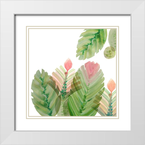 Flowering Cactus II White Modern Wood Framed Art Print with Double Matting by Kouta, Flora