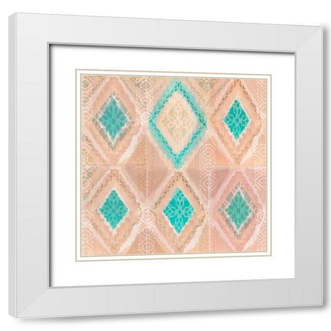 Marrakesh Diamonds III White Modern Wood Framed Art Print with Double Matting by Kouta, Flora