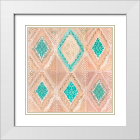 Marrakesh Diamonds III White Modern Wood Framed Art Print with Double Matting by Kouta, Flora