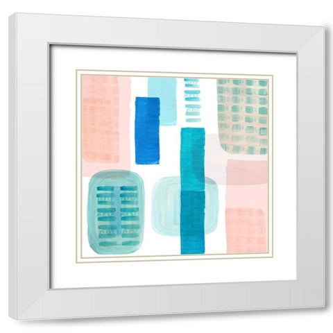 Floating I White Modern Wood Framed Art Print with Double Matting by Kouta, Flora