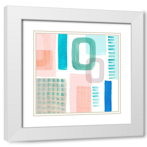 Floating III White Modern Wood Framed Art Print with Double Matting by Kouta, Flora