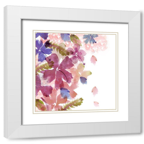 Fallig Blossom II White Modern Wood Framed Art Print with Double Matting by Kouta, Flora