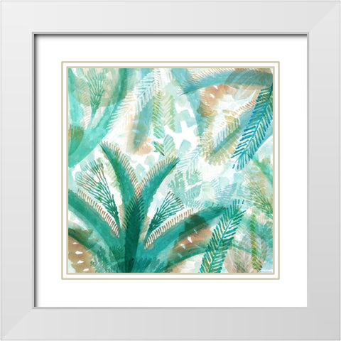 Ocean Garden I White Modern Wood Framed Art Print with Double Matting by Kouta, Flora