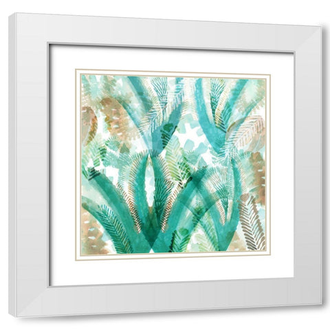 Ocean Garden I White Modern Wood Framed Art Print with Double Matting by Kouta, Flora