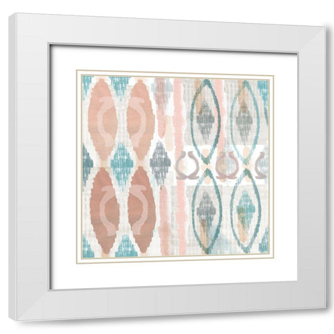 Terracotta Ikat II White Modern Wood Framed Art Print with Double Matting by Kouta, Flora