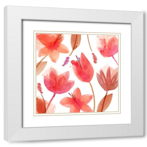 Seraphina II White Modern Wood Framed Art Print with Double Matting by Kouta, Flora