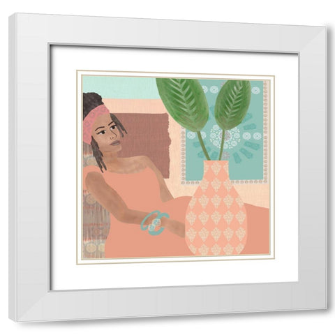 Quiet Time III White Modern Wood Framed Art Print with Double Matting by Kouta, Flora