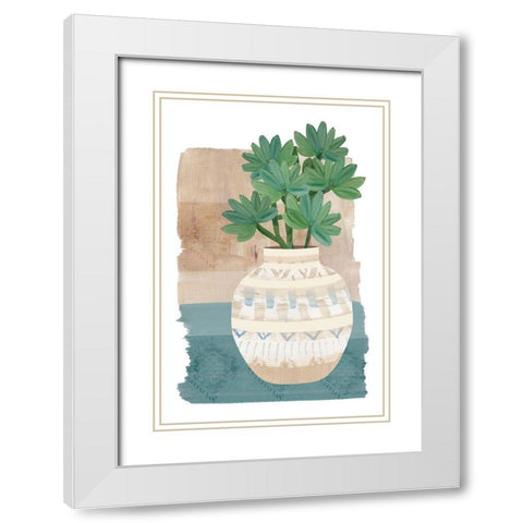 Florero Viejo I White Modern Wood Framed Art Print with Double Matting by Kouta, Flora