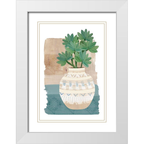 Florero Viejo I White Modern Wood Framed Art Print with Double Matting by Kouta, Flora