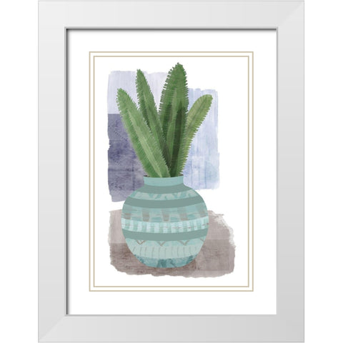 Florero Viejo III White Modern Wood Framed Art Print with Double Matting by Kouta, Flora