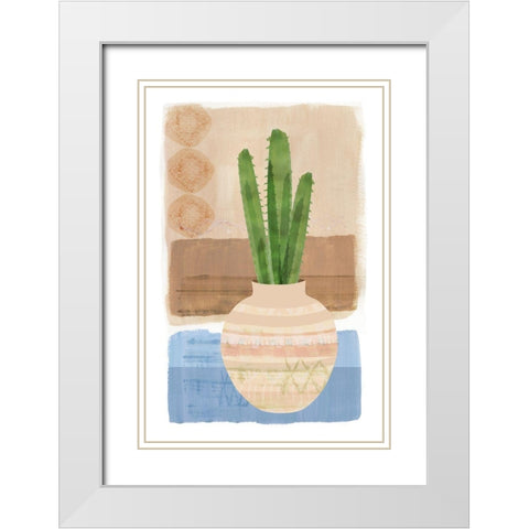 Florero Viejo VIII White Modern Wood Framed Art Print with Double Matting by Kouta, Flora