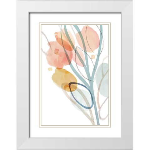 Angeline I White Modern Wood Framed Art Print with Double Matting by Kouta, Flora