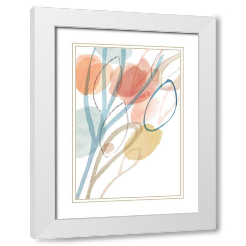 Angeline II White Modern Wood Framed Art Print with Double Matting by Kouta, Flora