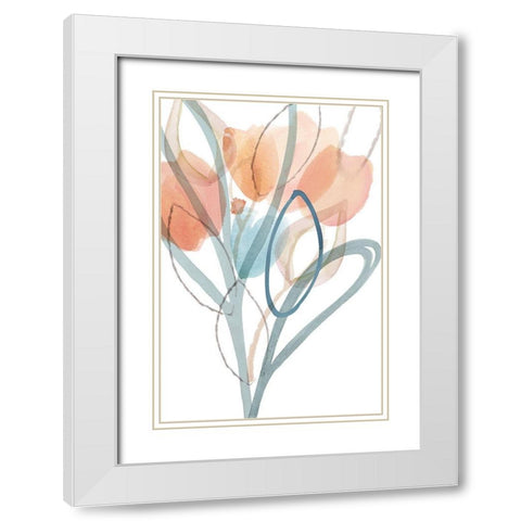 Angeline III White Modern Wood Framed Art Print with Double Matting by Kouta, Flora