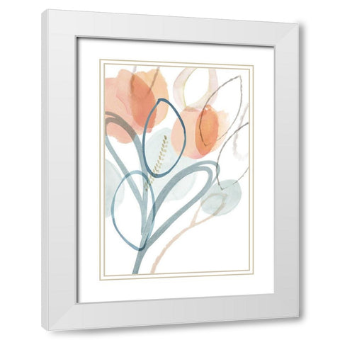 Angeline IV White Modern Wood Framed Art Print with Double Matting by Kouta, Flora