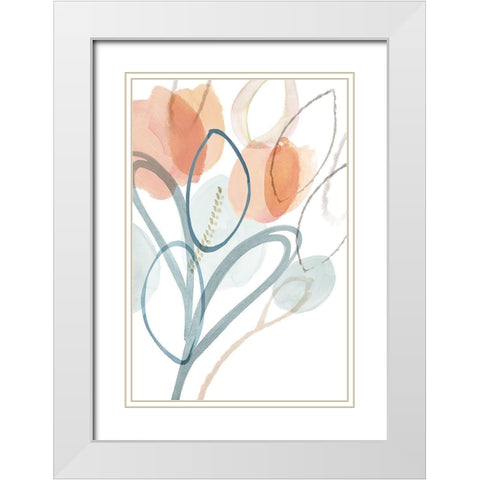 Angeline IV White Modern Wood Framed Art Print with Double Matting by Kouta, Flora