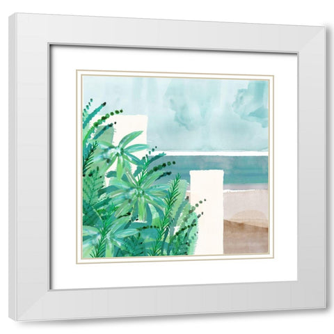 Wild Palms II White Modern Wood Framed Art Print with Double Matting by Kouta, Flora