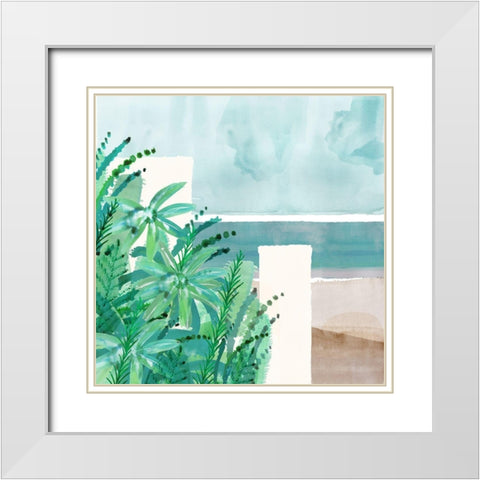Wild Palms II White Modern Wood Framed Art Print with Double Matting by Kouta, Flora