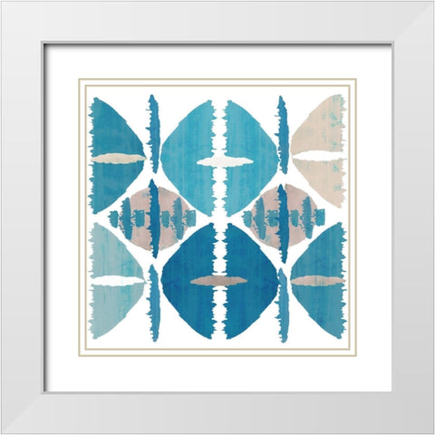 Denim Ikat I White Modern Wood Framed Art Print with Double Matting by Kouta, Flora