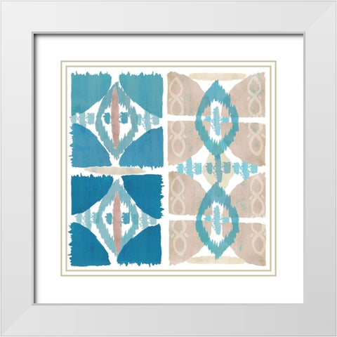 Denim Ikat II White Modern Wood Framed Art Print with Double Matting by Kouta, Flora