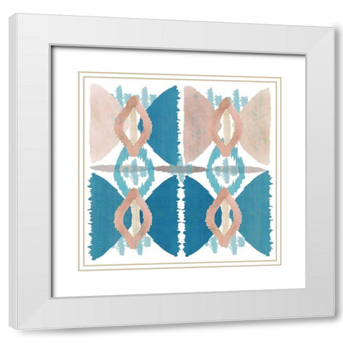 Denim Ikat III White Modern Wood Framed Art Print with Double Matting by Kouta, Flora