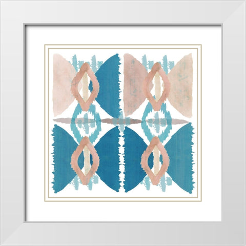Denim Ikat III White Modern Wood Framed Art Print with Double Matting by Kouta, Flora