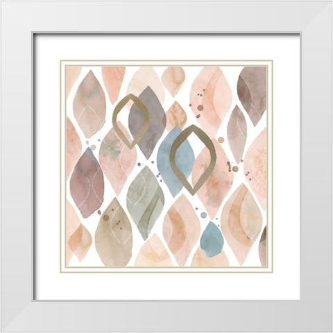 Water Colours I White Modern Wood Framed Art Print with Double Matting by Kouta, Flora