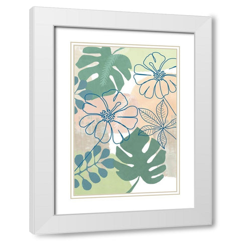 Flower Power I White Modern Wood Framed Art Print with Double Matting by Kouta, Flora