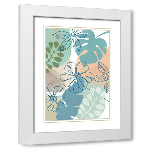 Flower Power II White Modern Wood Framed Art Print with Double Matting by Kouta, Flora