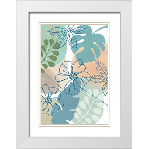 Flower Power II White Modern Wood Framed Art Print with Double Matting by Kouta, Flora