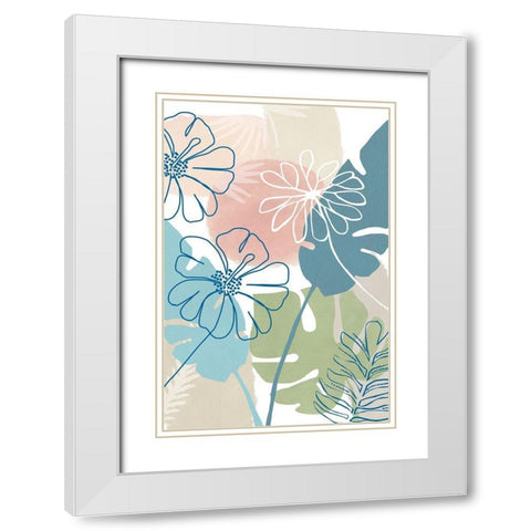 Flower Power III White Modern Wood Framed Art Print with Double Matting by Kouta, Flora