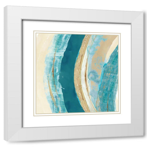Making Waves II White Modern Wood Framed Art Print with Double Matting by Kouta, Flora