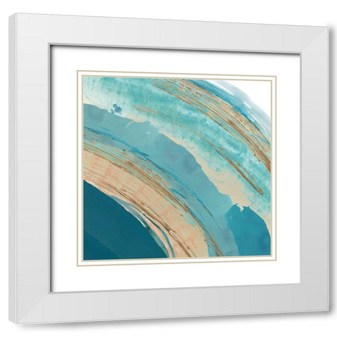 Making Waves III White Modern Wood Framed Art Print with Double Matting by Kouta, Flora