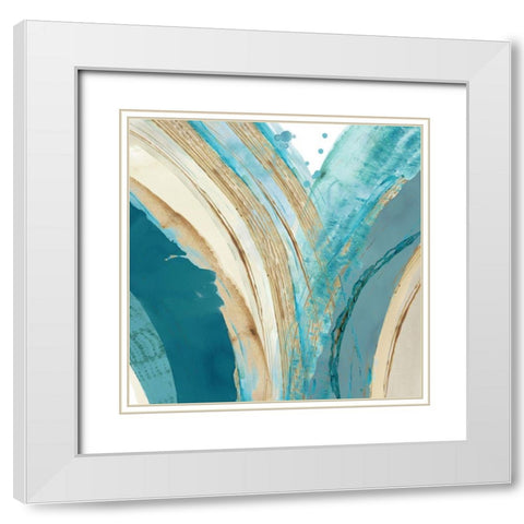 Making Waves IV White Modern Wood Framed Art Print with Double Matting by Kouta, Flora