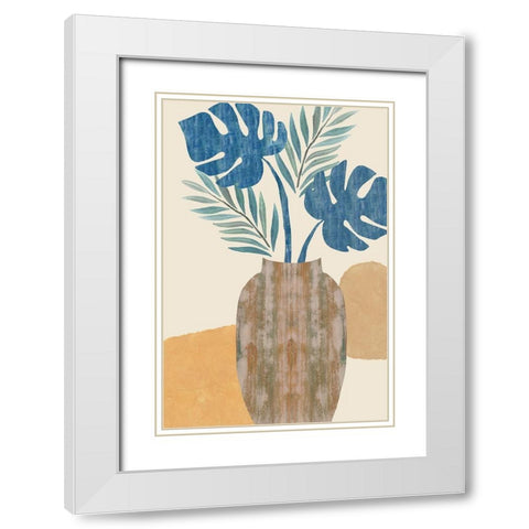 Indigo Yellow Still Life I White Modern Wood Framed Art Print with Double Matting by Kouta, Flora