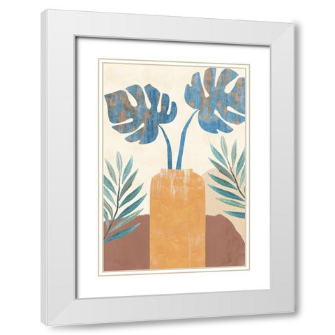 Indigo Yellow Still Life II White Modern Wood Framed Art Print with Double Matting by Kouta, Flora