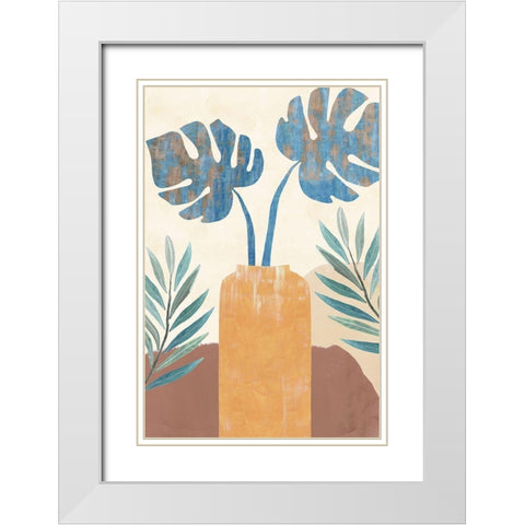 Indigo Yellow Still Life II White Modern Wood Framed Art Print with Double Matting by Kouta, Flora