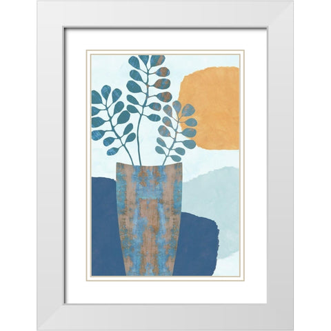 Indigo Yellow Still Life III White Modern Wood Framed Art Print with Double Matting by Kouta, Flora