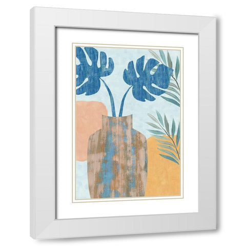 Indigo Yellow Still Life IV White Modern Wood Framed Art Print with Double Matting by Kouta, Flora