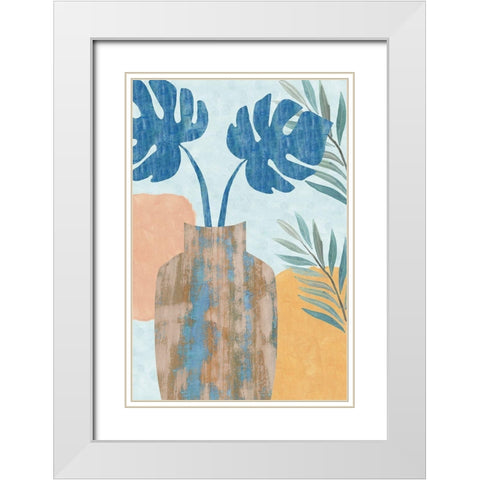 Indigo Yellow Still Life IV White Modern Wood Framed Art Print with Double Matting by Kouta, Flora