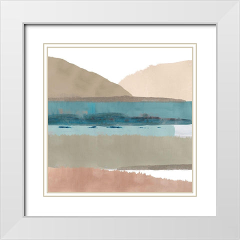 Thirlmere II White Modern Wood Framed Art Print with Double Matting by Kouta, Flora
