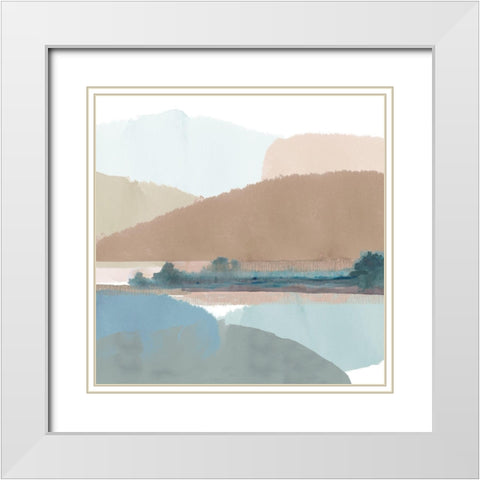 Thirlmere III White Modern Wood Framed Art Print with Double Matting by Kouta, Flora