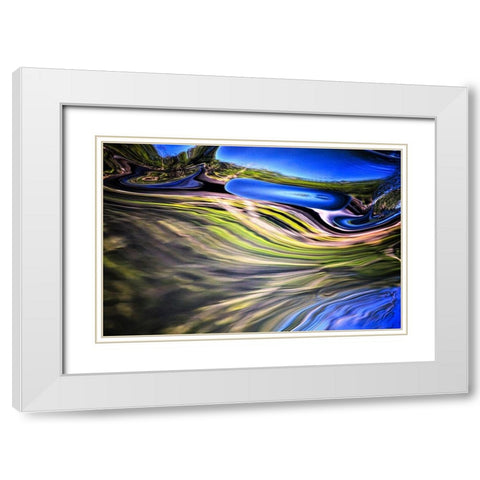 Convergence White Modern Wood Framed Art Print with Double Matting by Cooper, Helena