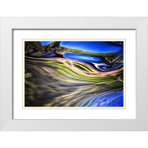 Convergence White Modern Wood Framed Art Print with Double Matting by Cooper, Helena
