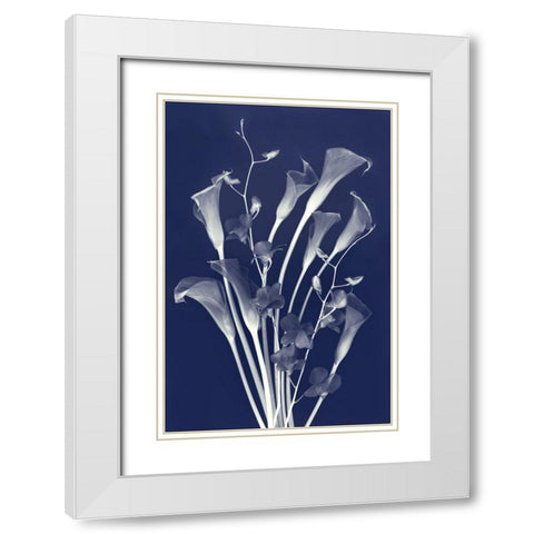 New Friends in Indigo White Modern Wood Framed Art Print with Double Matting by Robertson, Leda