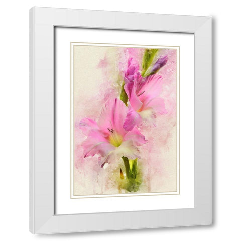 Blessings in Bloom White Modern Wood Framed Art Print with Double Matting by Robertson, Leda