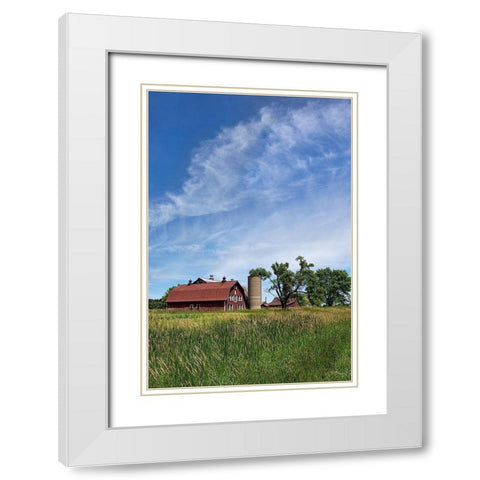 Farm Serenity White Modern Wood Framed Art Print with Double Matting by Robertson, Leda