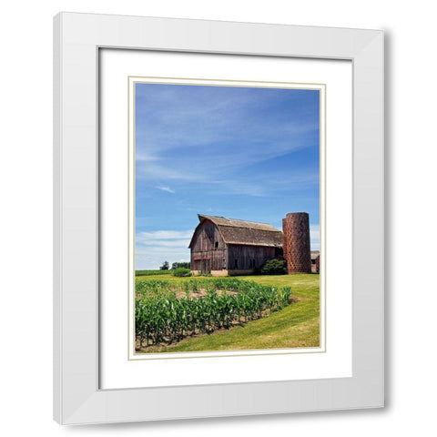 Old Brown Barn White Modern Wood Framed Art Print with Double Matting by Robertson, Leda
